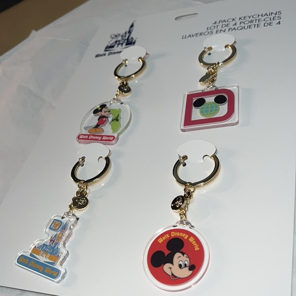 4pcs Disney 50th Anniversary Collection Keychains Mickey Mouse Cinderella Castle - Picture 11 of 13
